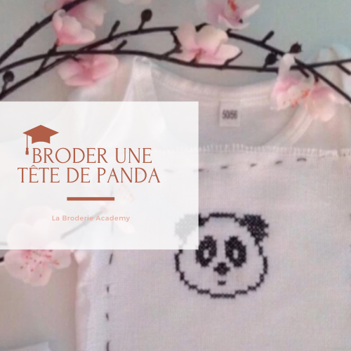 La broderie academy broder une tete de panda