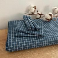 Tissu laize carreaux jules bleu